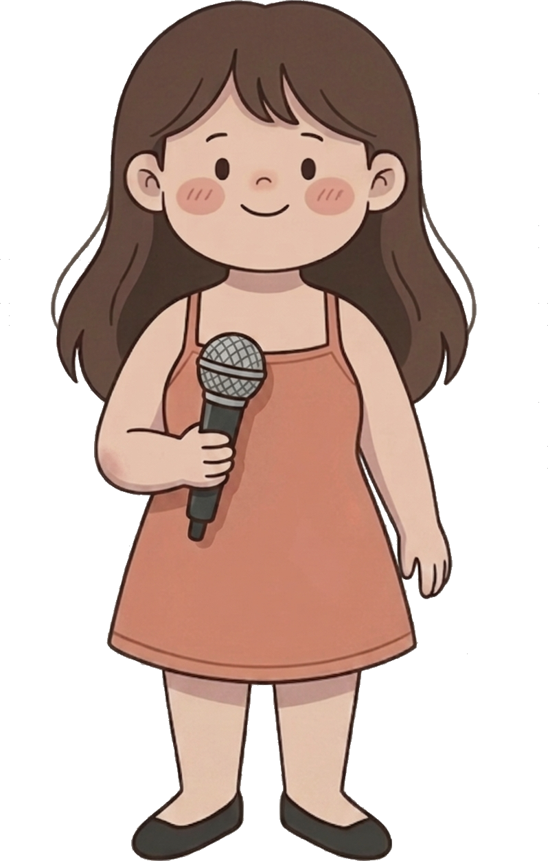 doodle illustration of Aashna Jain speaking to a room