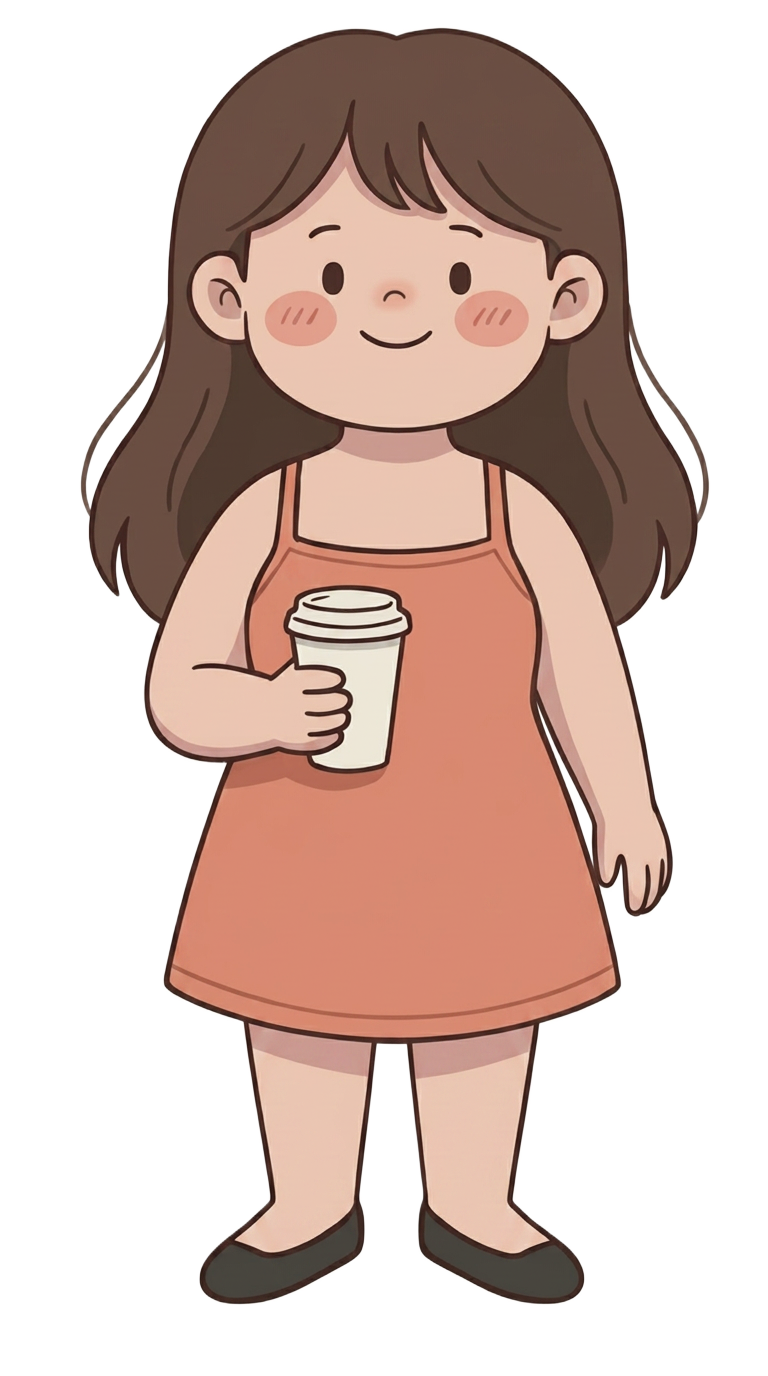 doodle illustration of Aashna next to her signature